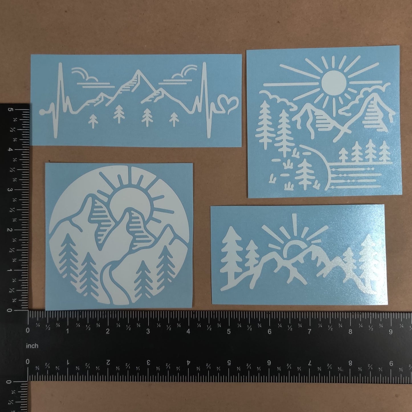 Mountain Cartoon Decal 4 Pack