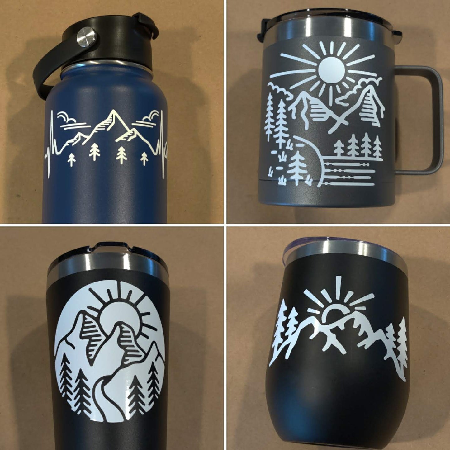 Mountain Cartoon Decal 4 Pack