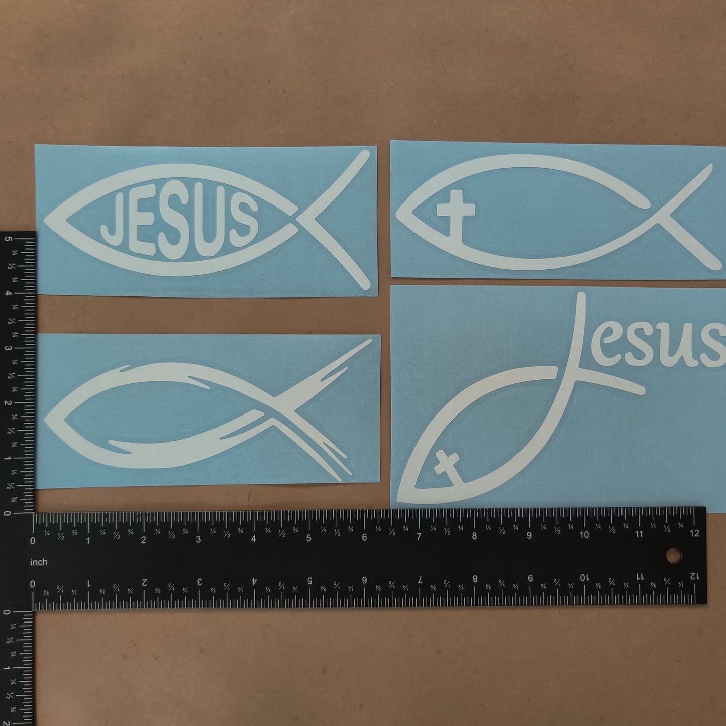 Jesus Fish Decal 4 Pack