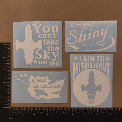 Firefly Quotes Decal 4 Pack