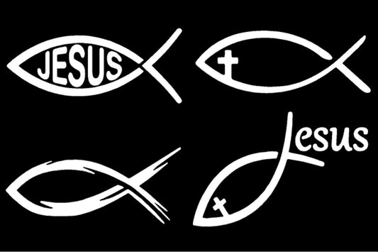 Jesus Fish Decal 4 Pack