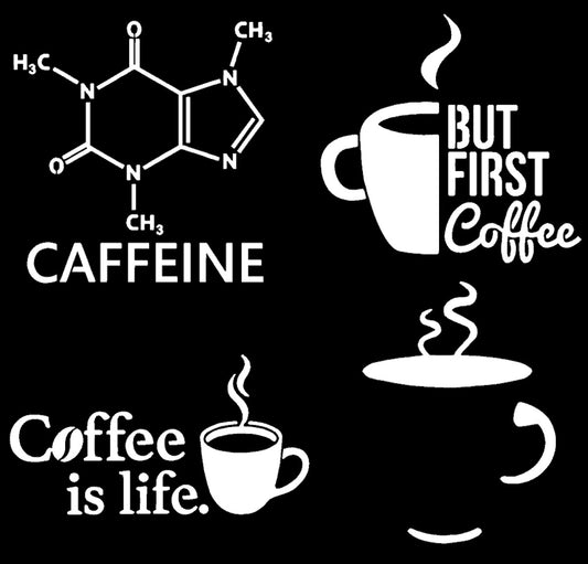 Caffeine Coffee Decal 4 Pack