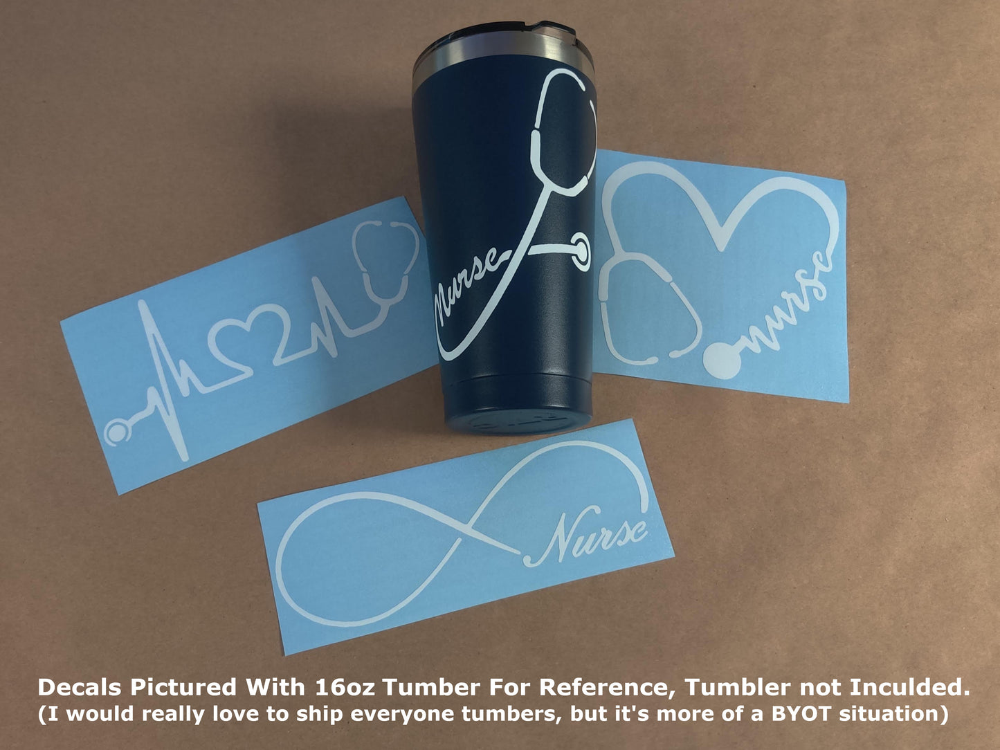 Nurse Stethoscope Decals 4 pack