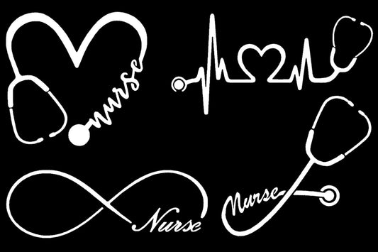 Nurse Stethoscope Decals 4 pack