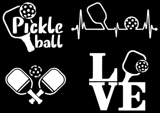 Pickleball Decal 4 Pack