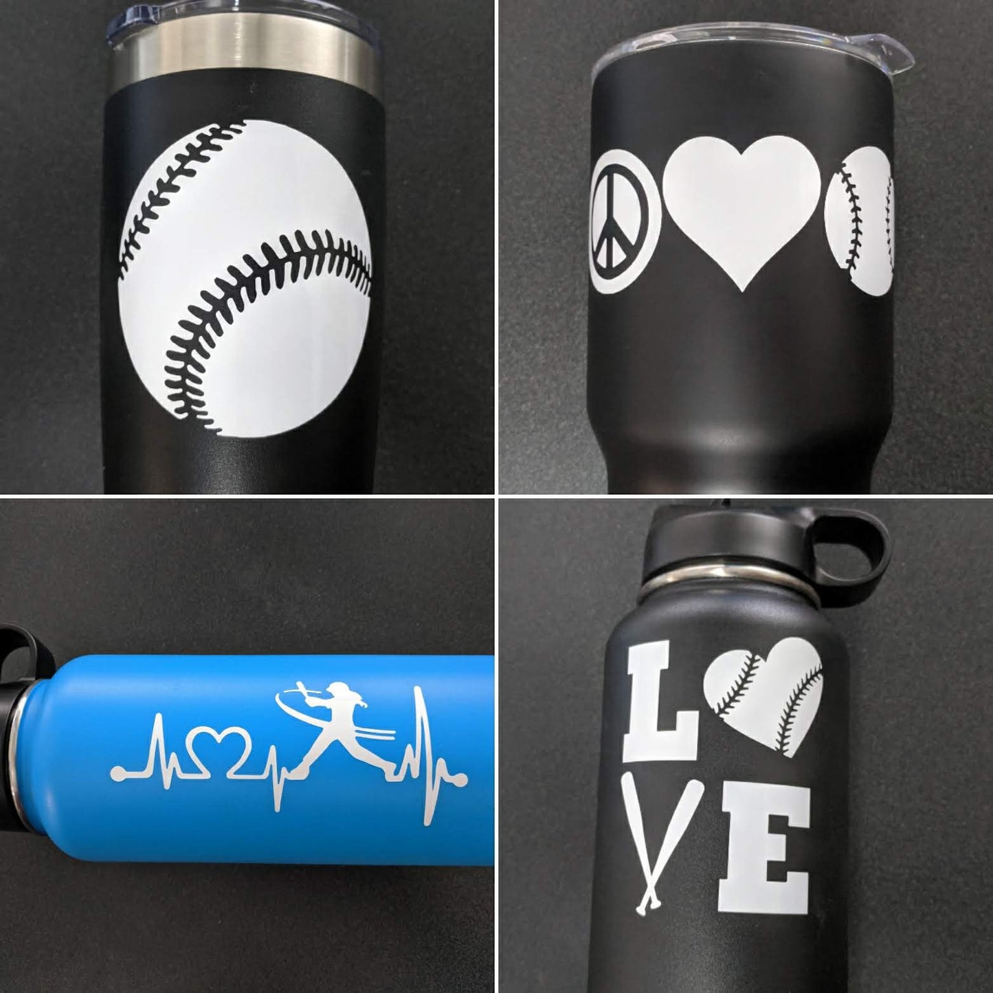 Softball Decals 4 pack