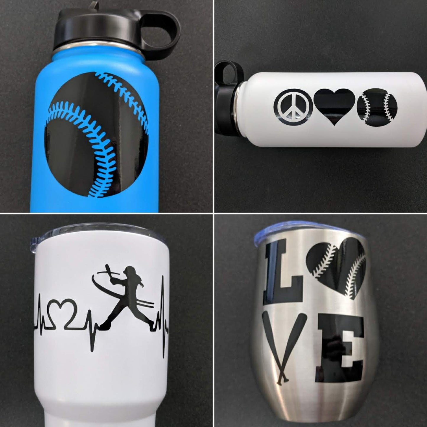 Softball Decals 4 pack