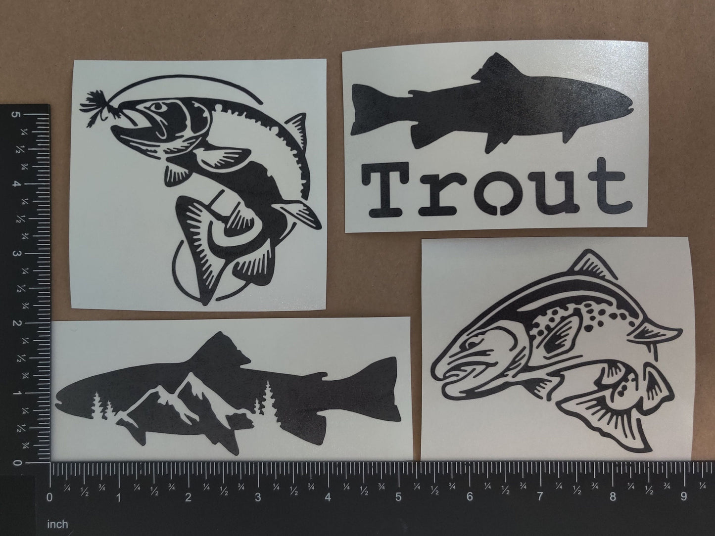 Trout Fishing Decal 4 Pack