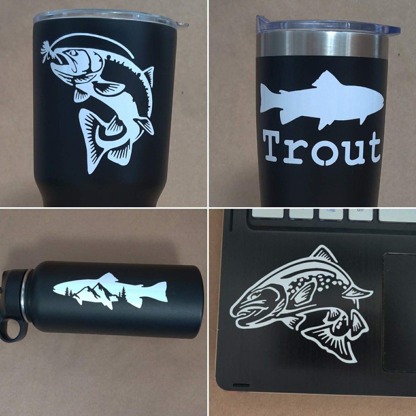 Trout Fishing Decal 4 Pack