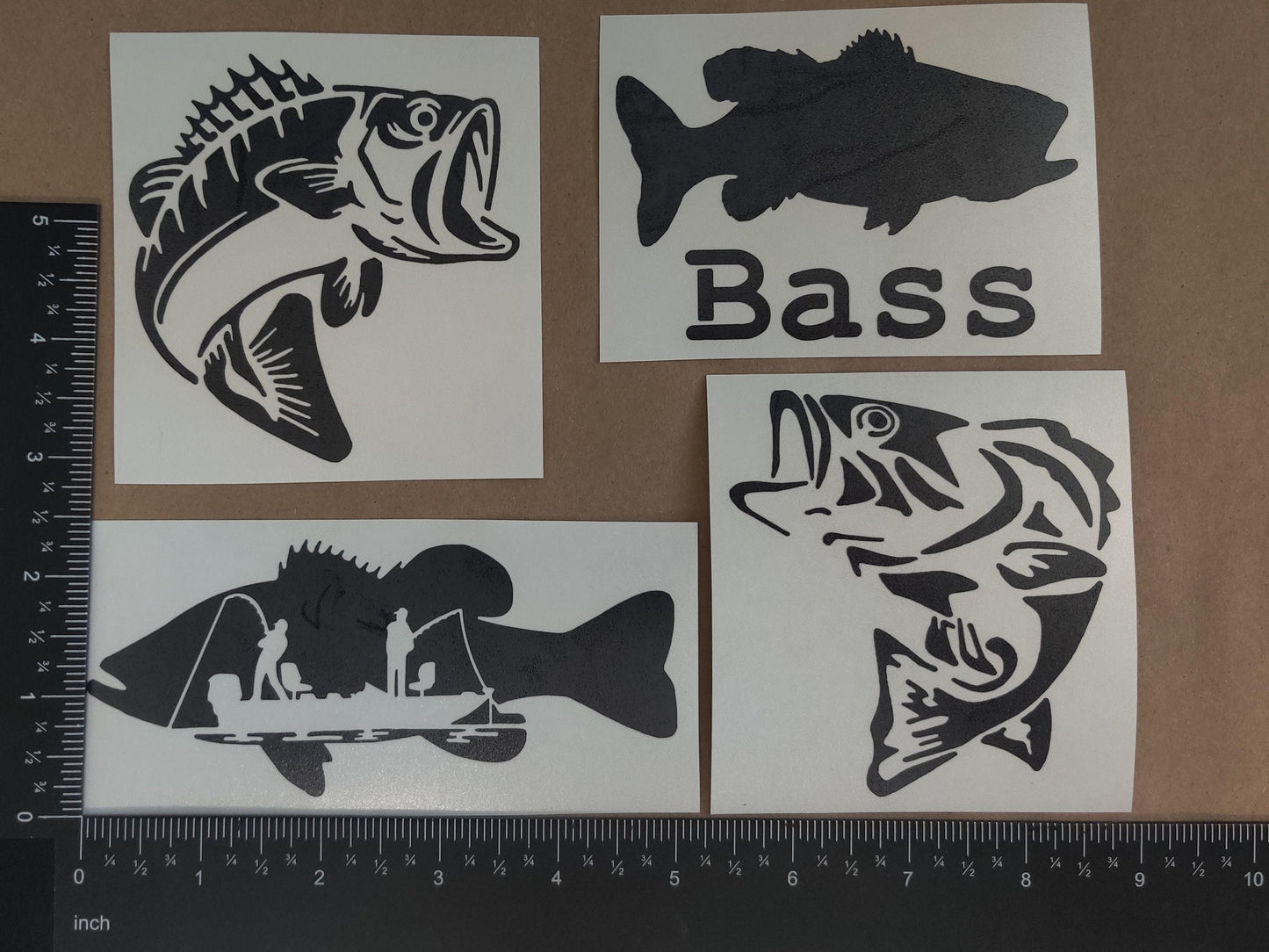 Bass Fishing Decal 4 Pack