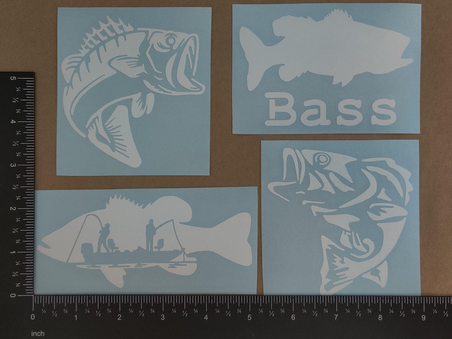 Bass Fishing Decal 4 Pack