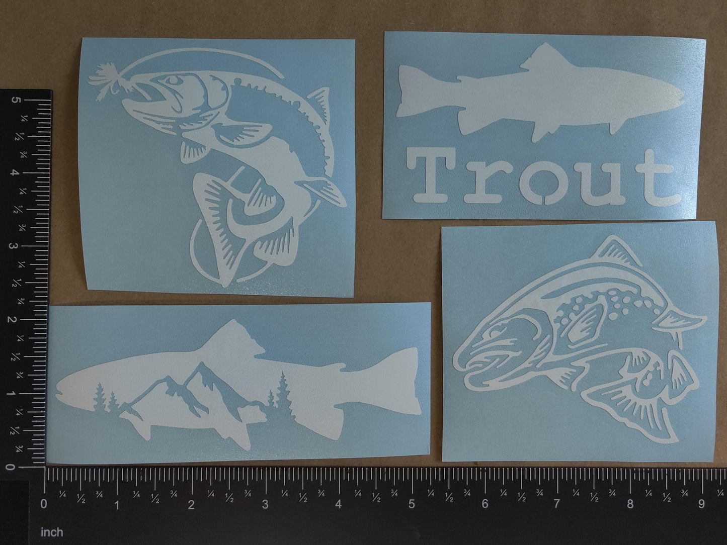 Trout Fishing Decal 4 Pack
