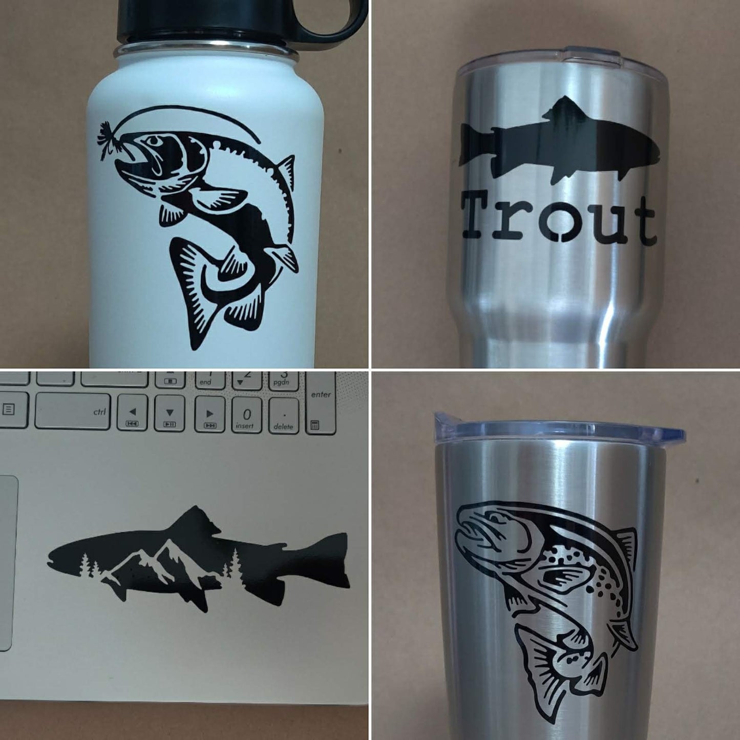 Trout Fishing Decal 4 Pack