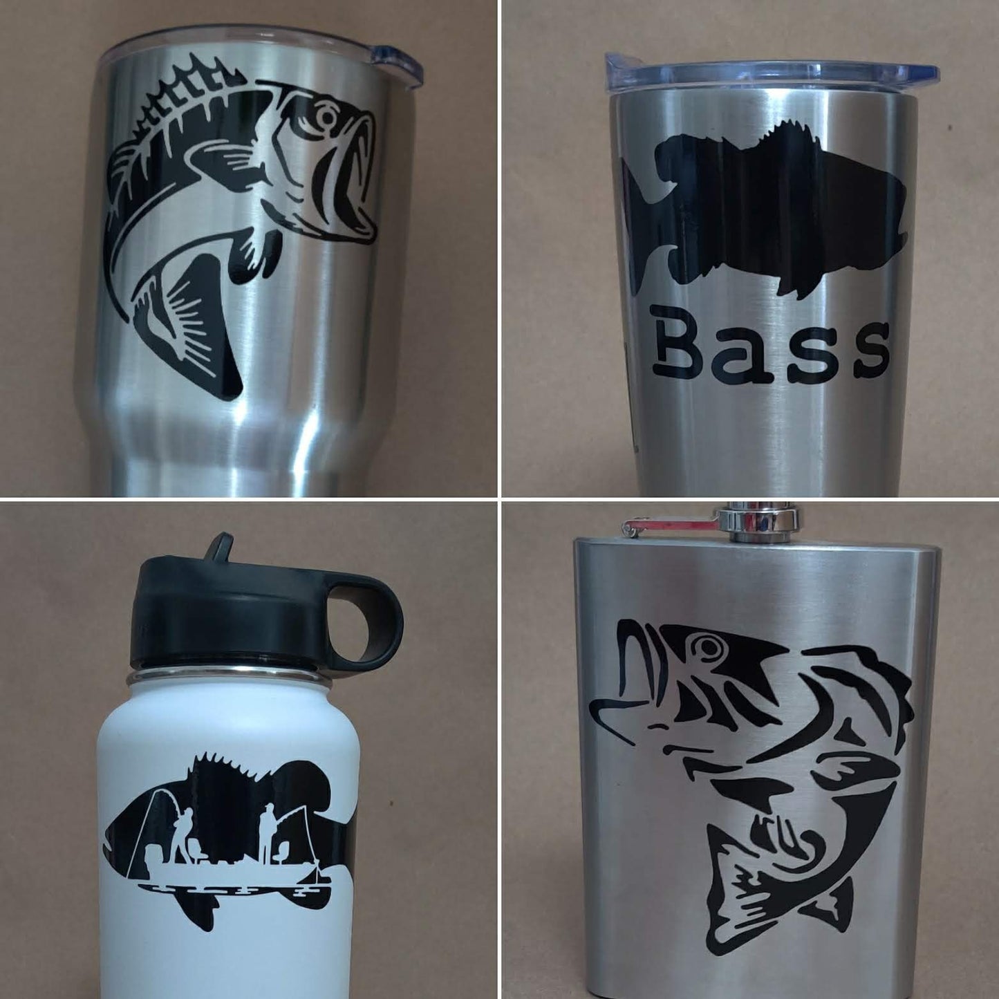Bass Fishing Decal 4 Pack
