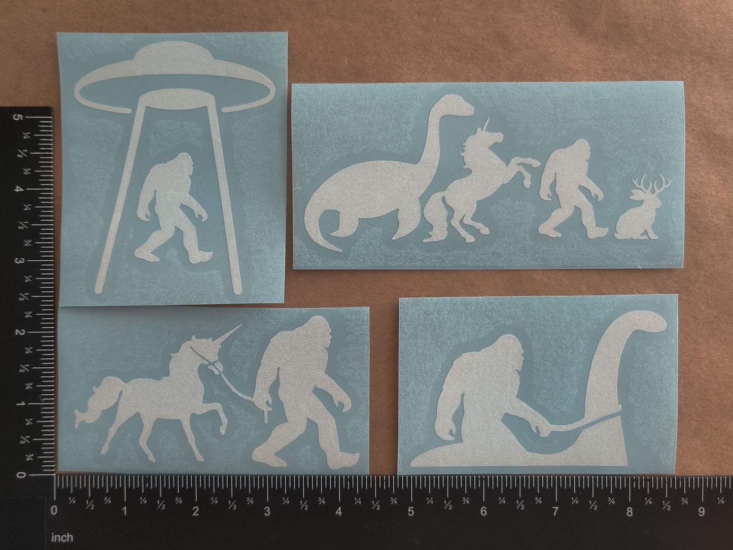 Sasquatch / Bigfoot and friends Decal 4 pack