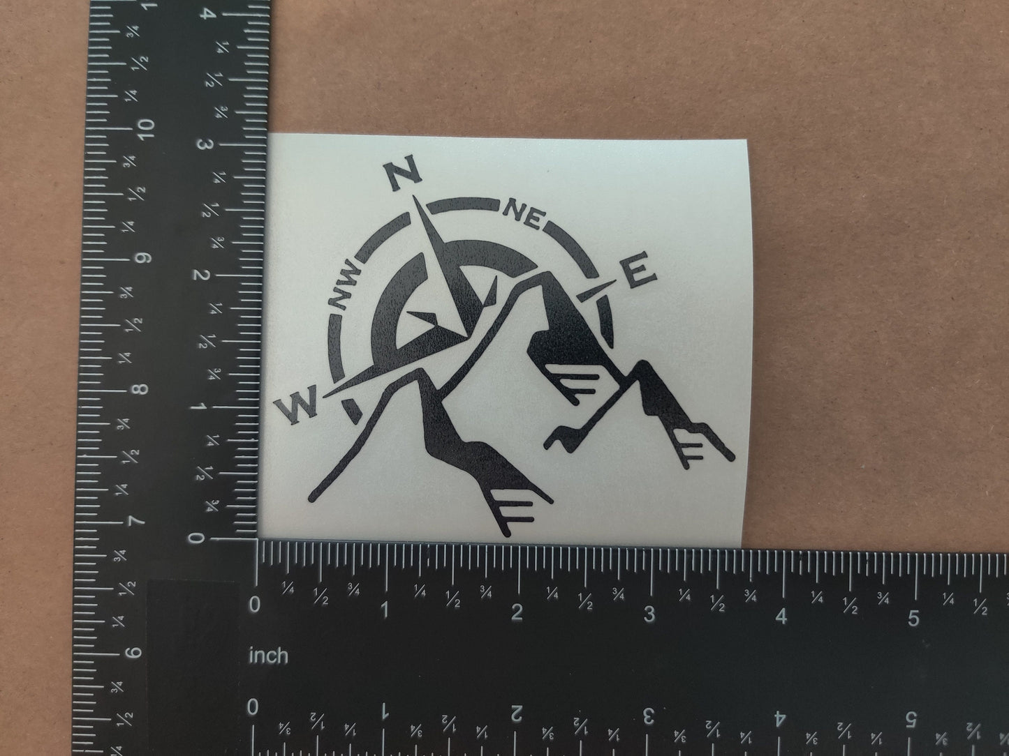 Compass Pine Tree Mountain PNW Decal 4-Pack