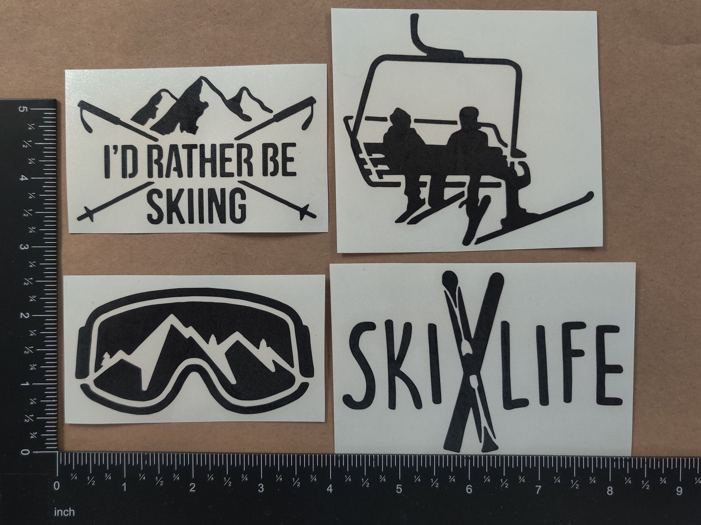 Skiing Decal 4 Pack