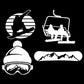 Snowboarding Decal 4 Pack