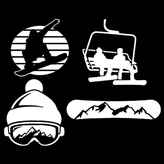 Snowboarding Decal 4 Pack