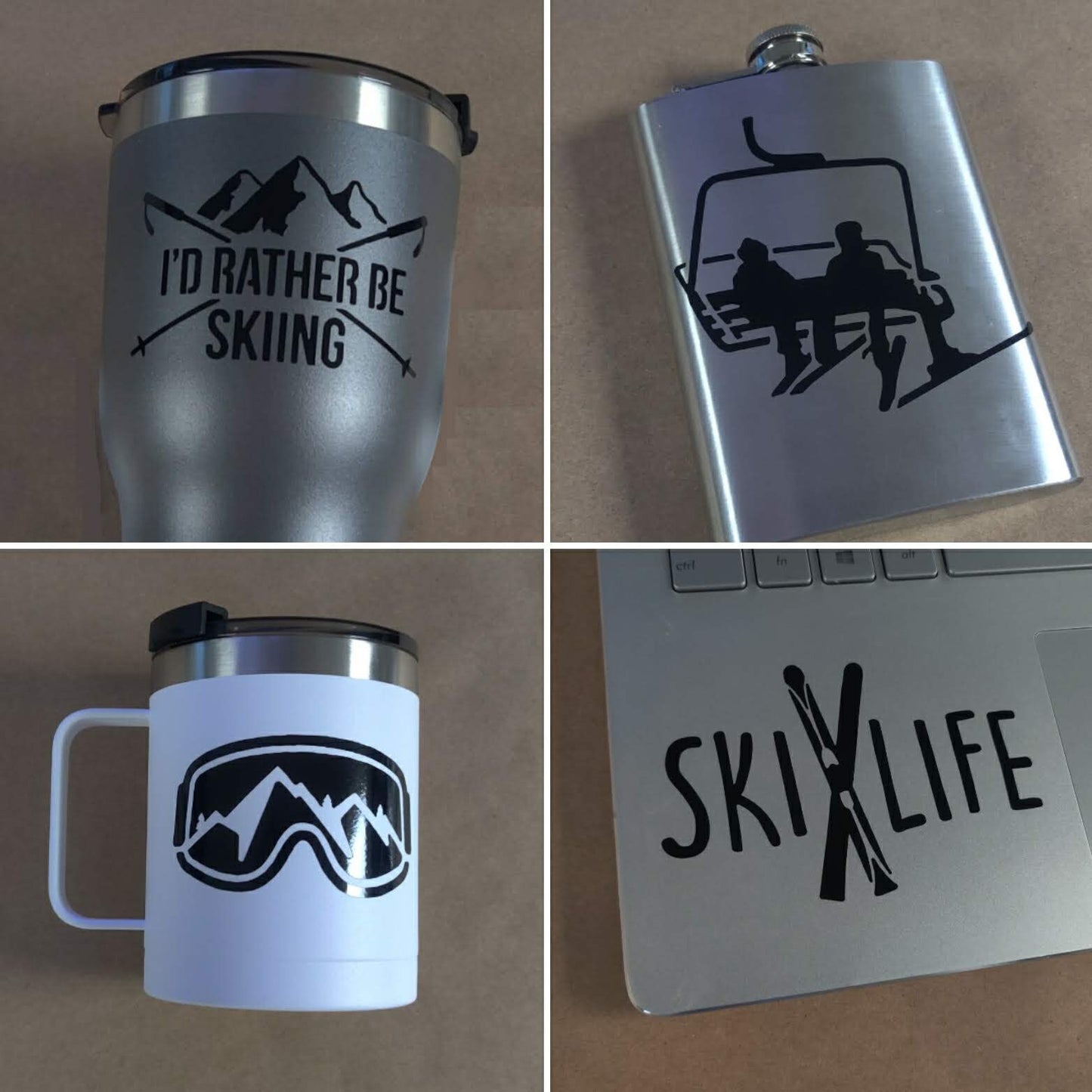 Skiing Decal 4 Pack