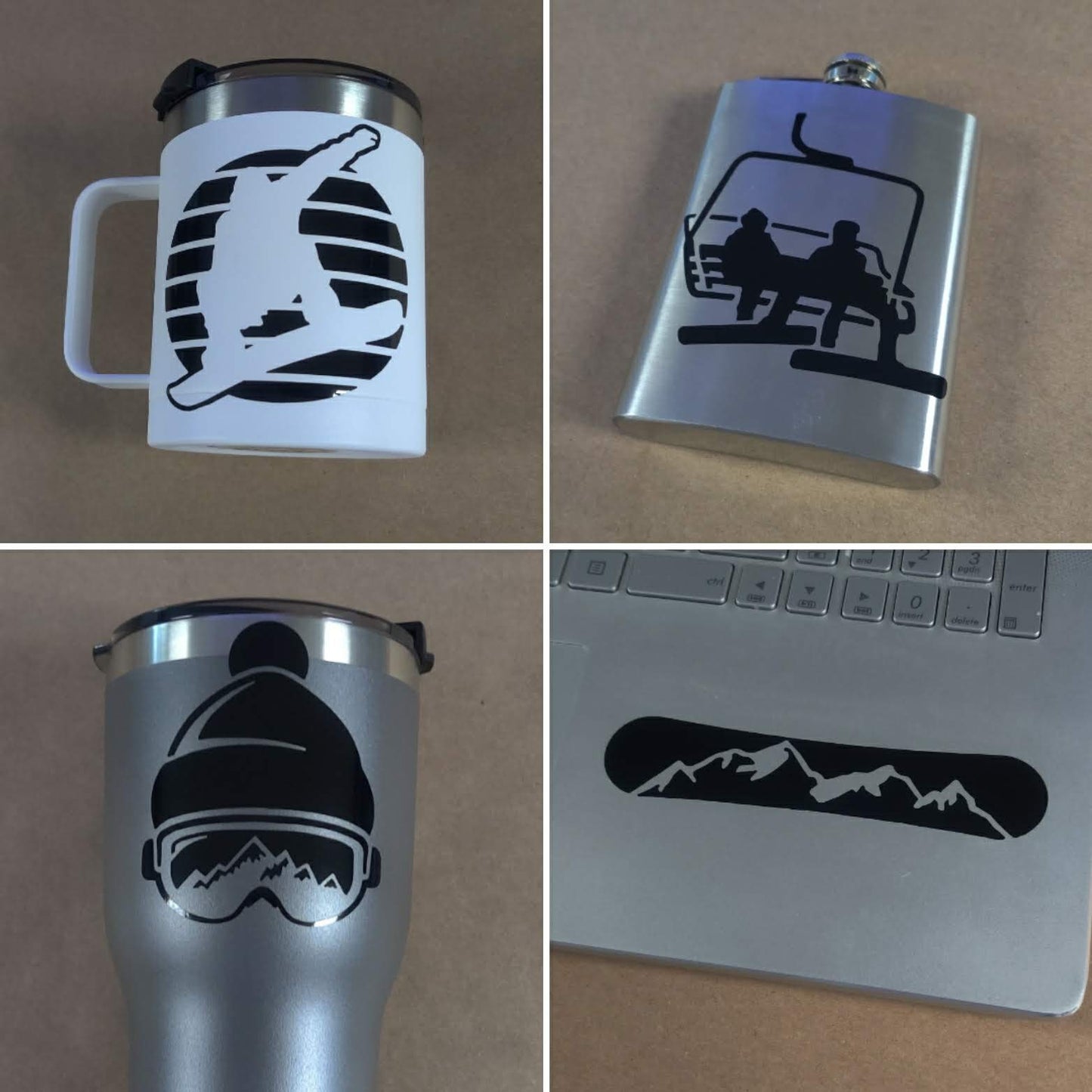 Snowboarding Decal 4 Pack