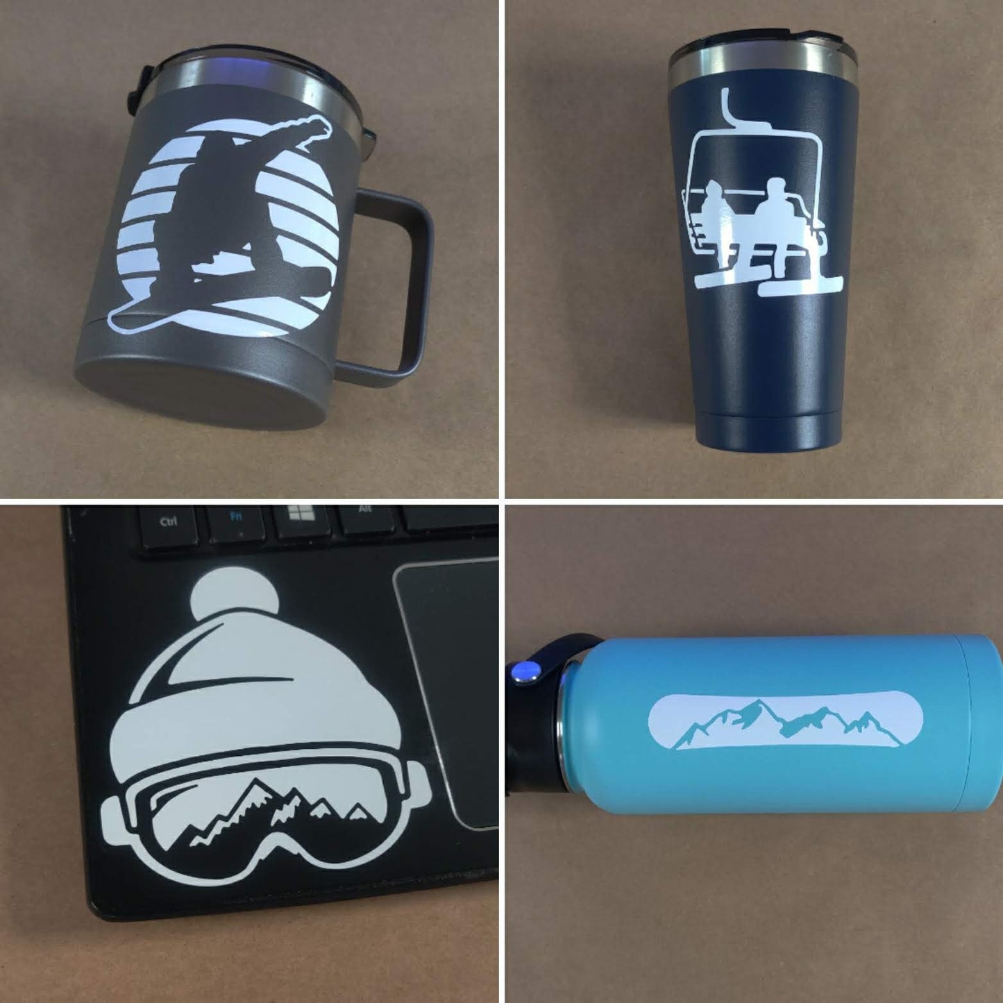 Snowboarding Decal 4 Pack