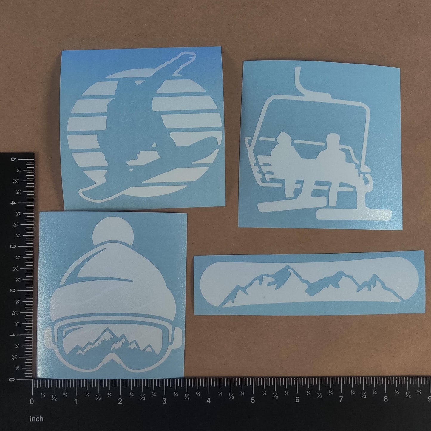 Snowboarding Decal 4 Pack