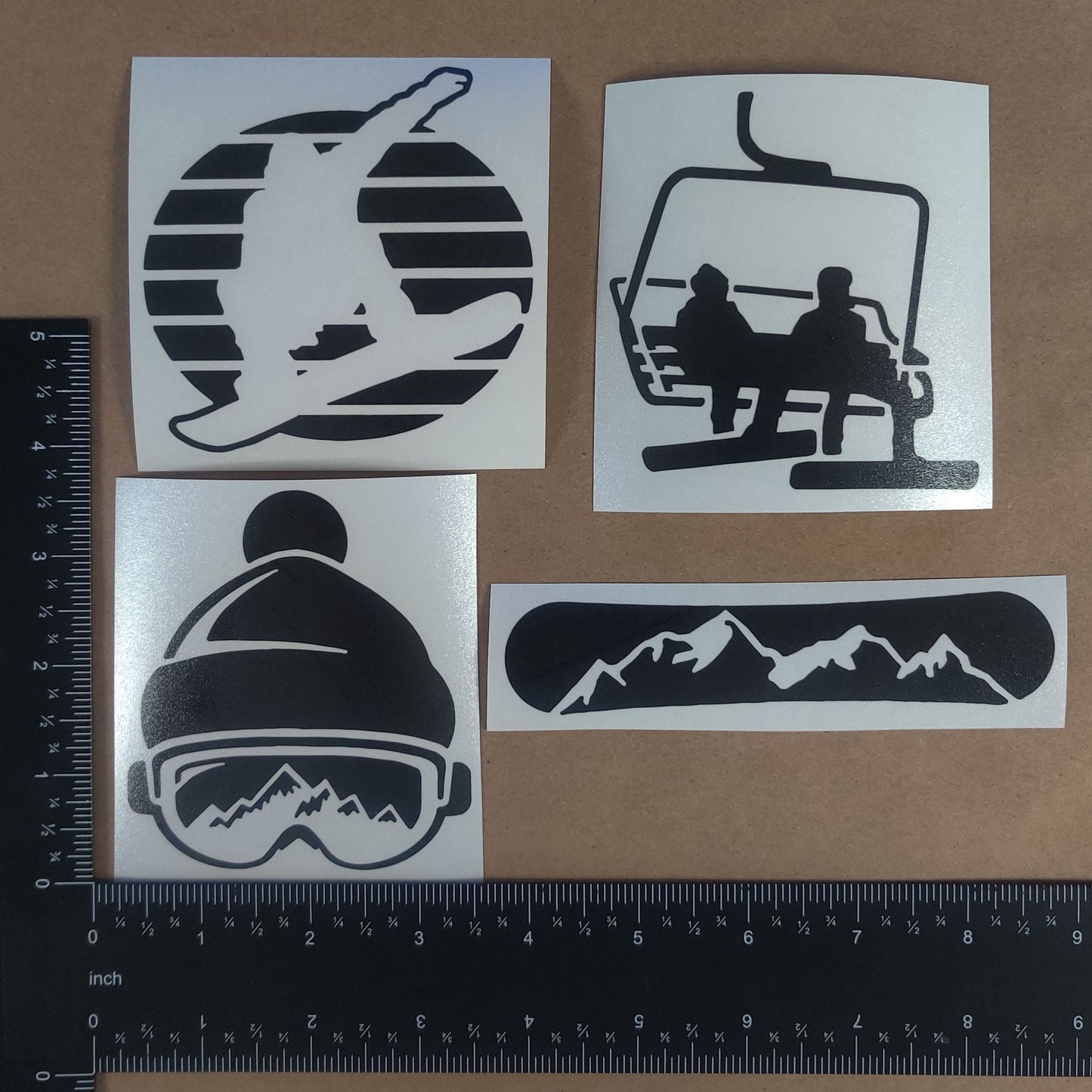 Snowboarding Decal 4 Pack