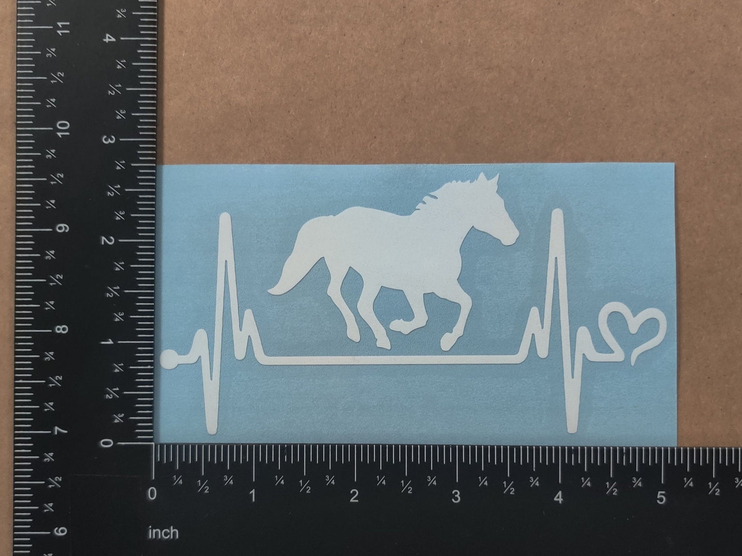 Horse Decal 4 Pack: Horse Heartbeat, Horseshoe, Horse Head, Horse Silhouette