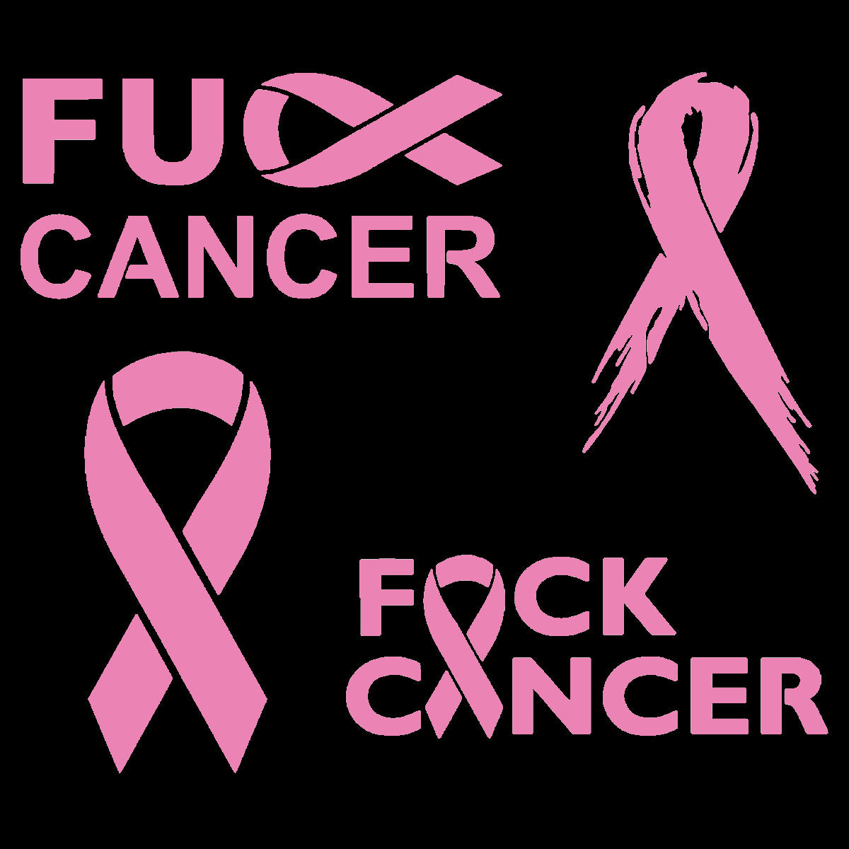 FU Cancer Ribbon Decal 4 Pack – slaceddecals