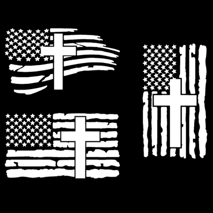Flag Cross Decal 3-Pack