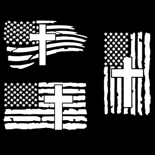 Flag Cross Decal 3-Pack
