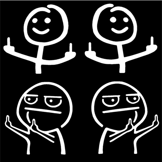 Middle Finger Meme Decal 4 Pack
