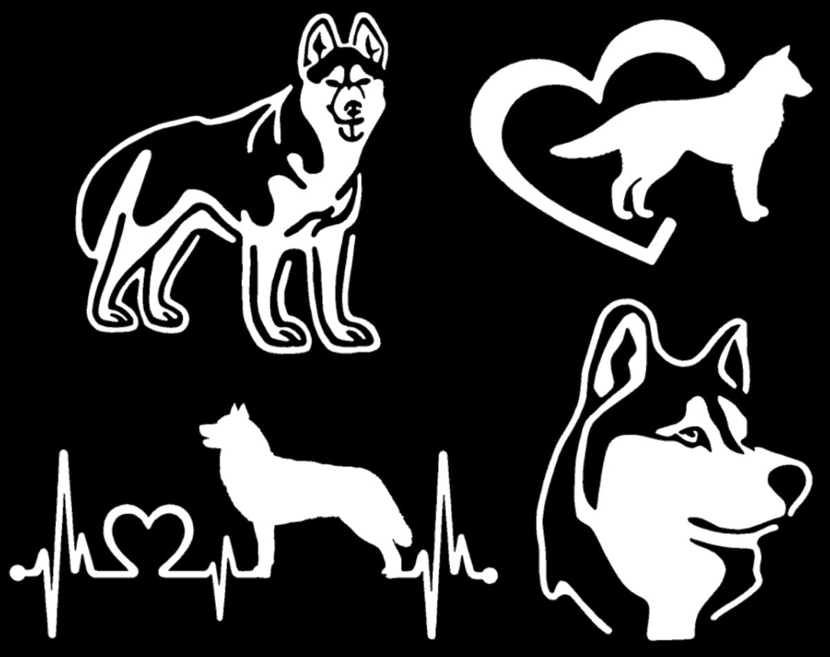 Siberian Husky Decal 4 Pack