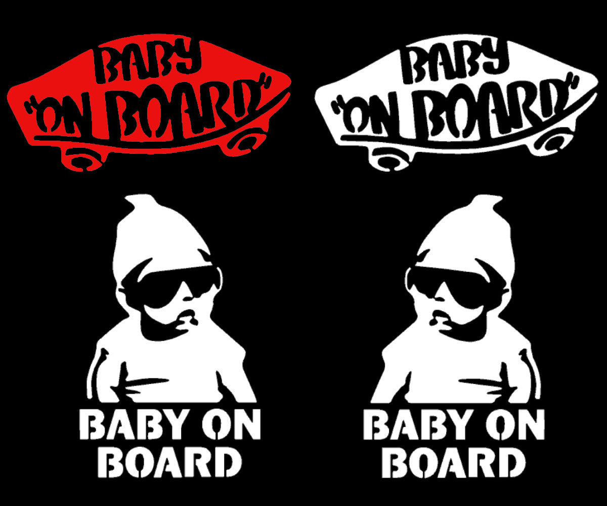 Baby On Board Decal 4 Pack Vans/Carlos