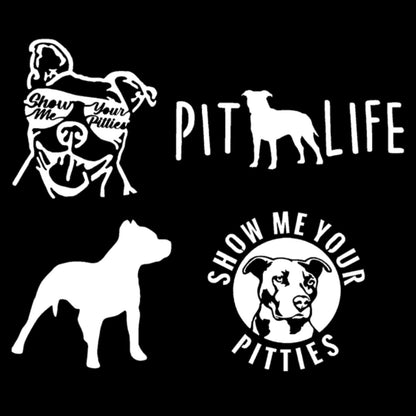 Pitbull Show Me Your Pitties Decal 4 Pack