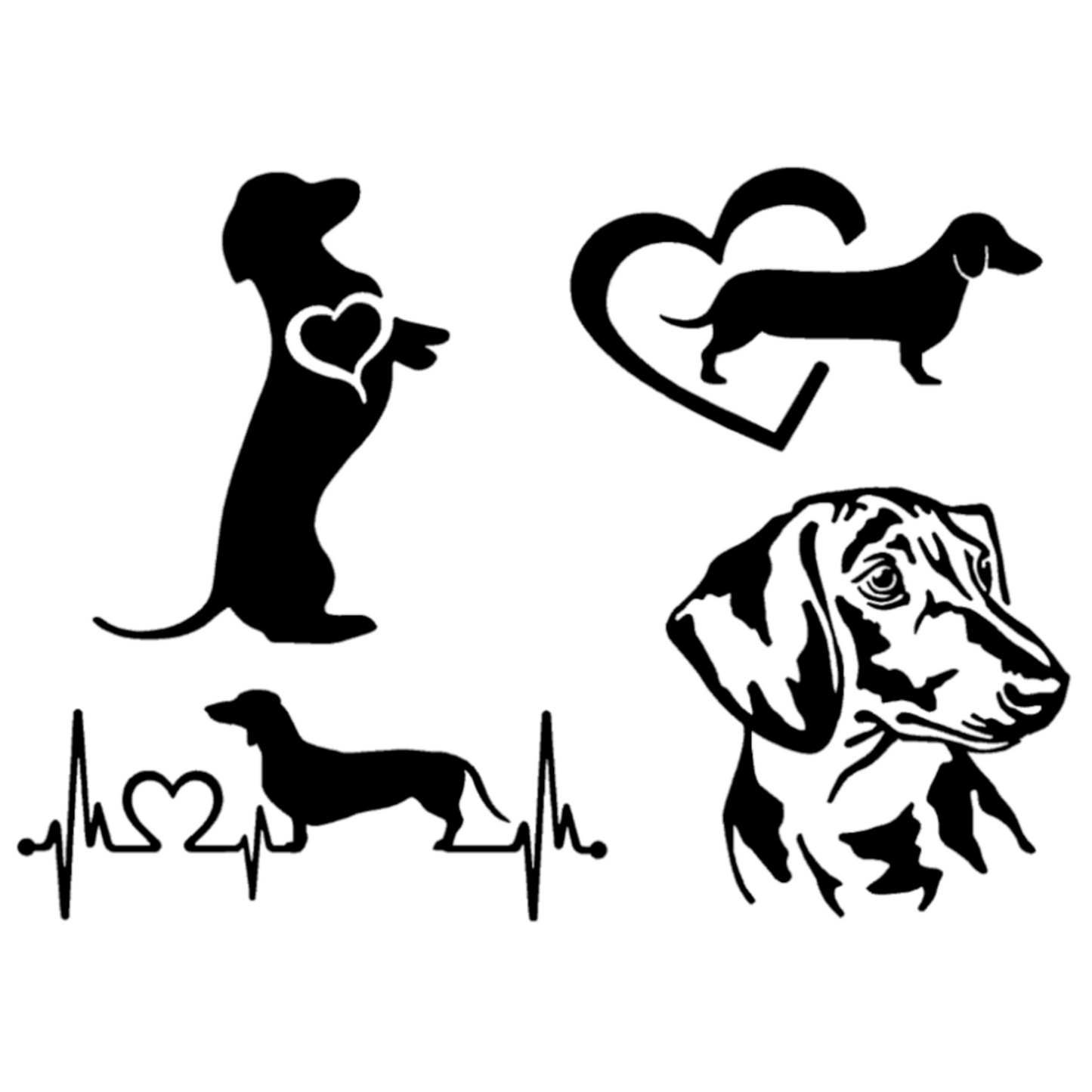 Dachshund Decals 4 Pack