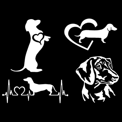 Dachshund Decals 4 Pack