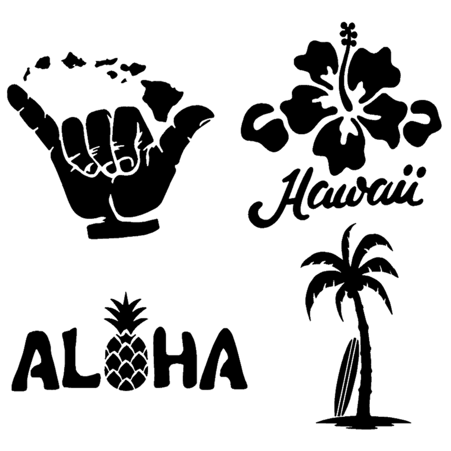 Hawaiian Hang Loose Decals 4 pack