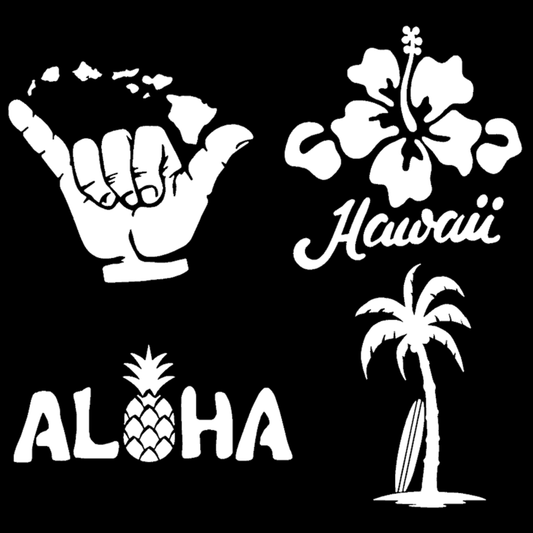 Hawaiian Hang Loose Decals 4 pack