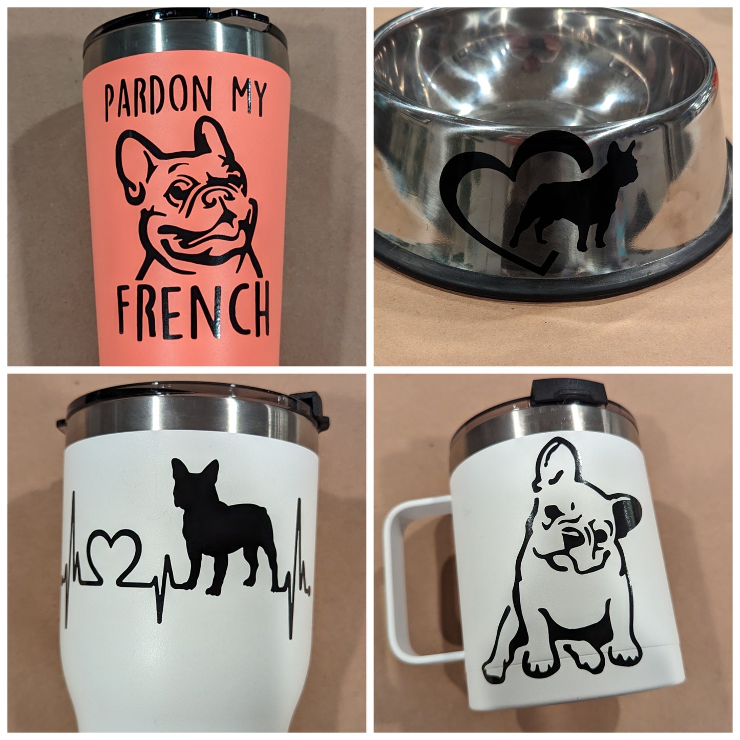 Frenchie Decals 4 Pack