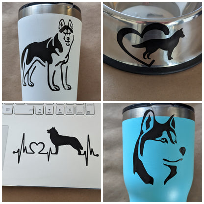 Siberian Husky Decal 4 Pack