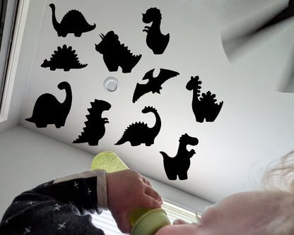 High Contrast Baby Dinosaurs Ceiling/Wall Decals 10 Pack - Dinos