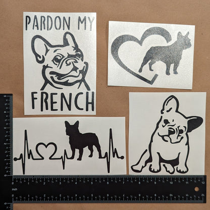 Frenchie Decals 4 Pack