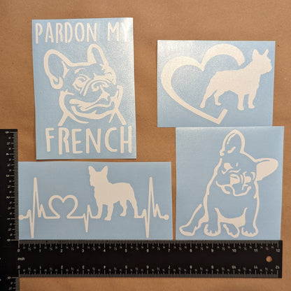 Frenchie Decals 4 Pack