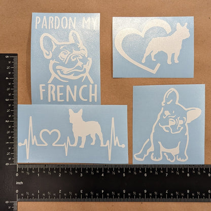 Frenchie Decals 4 Pack