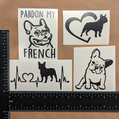 Frenchie Decals 4 Pack