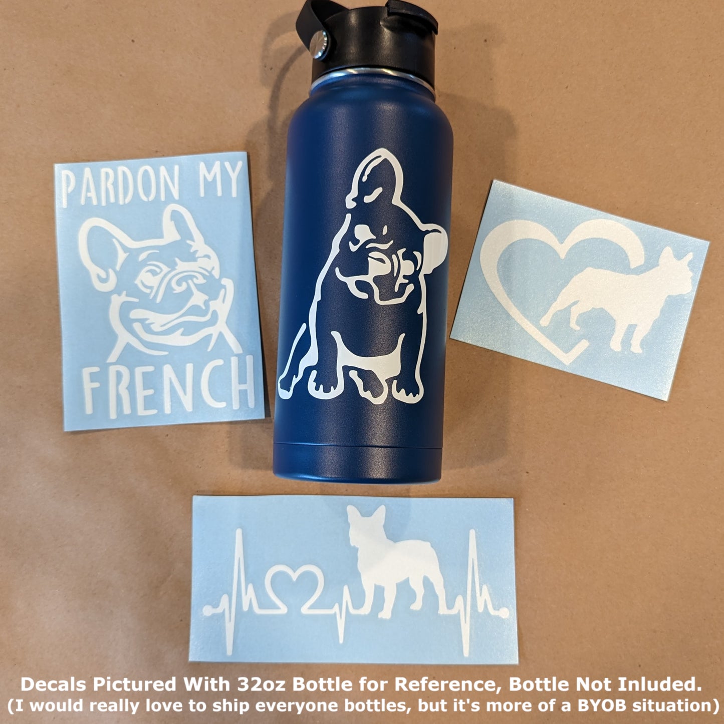 Frenchie Decals 4 Pack