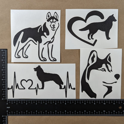 Siberian Husky Decal 4 Pack