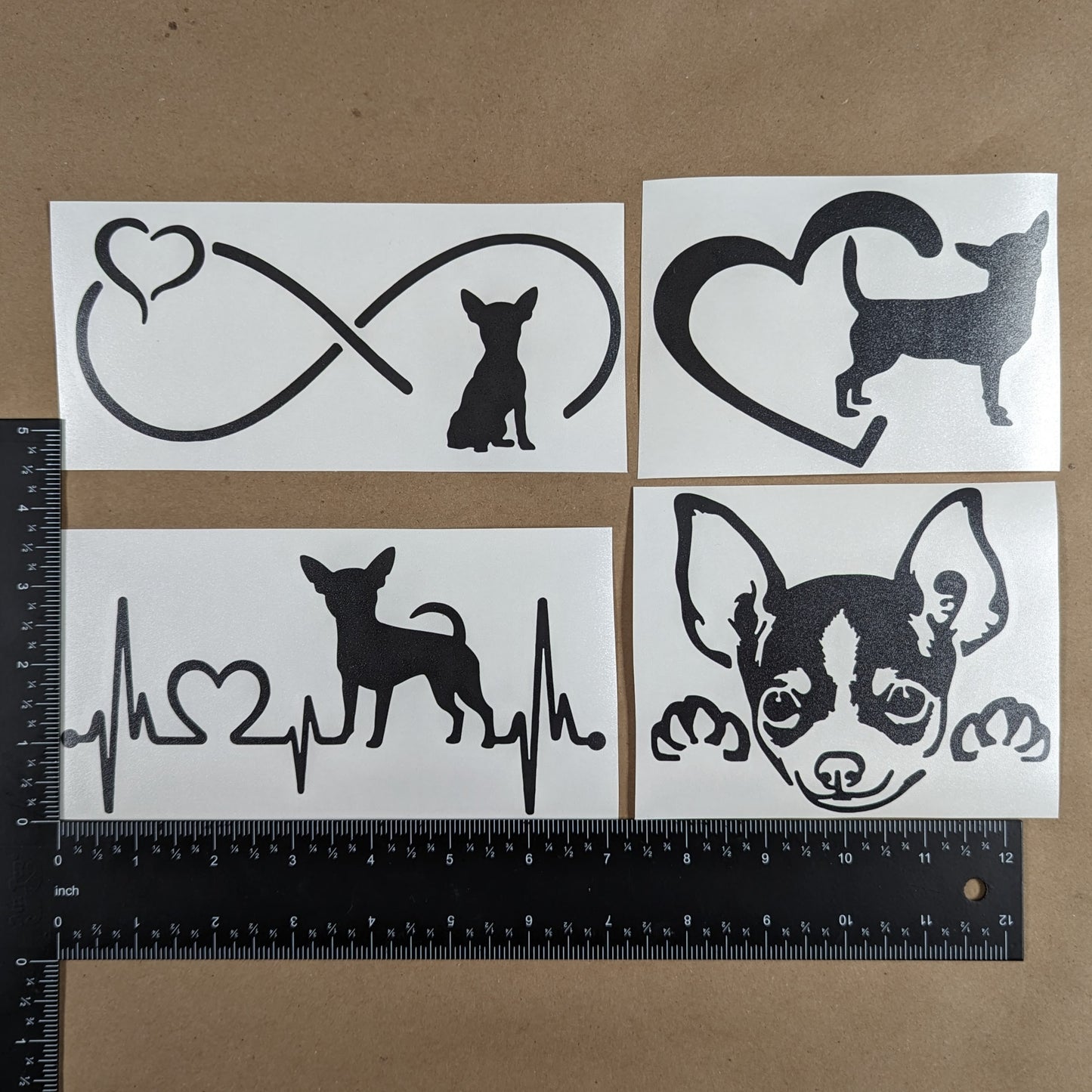 Chihuahua Decal 4 Pack